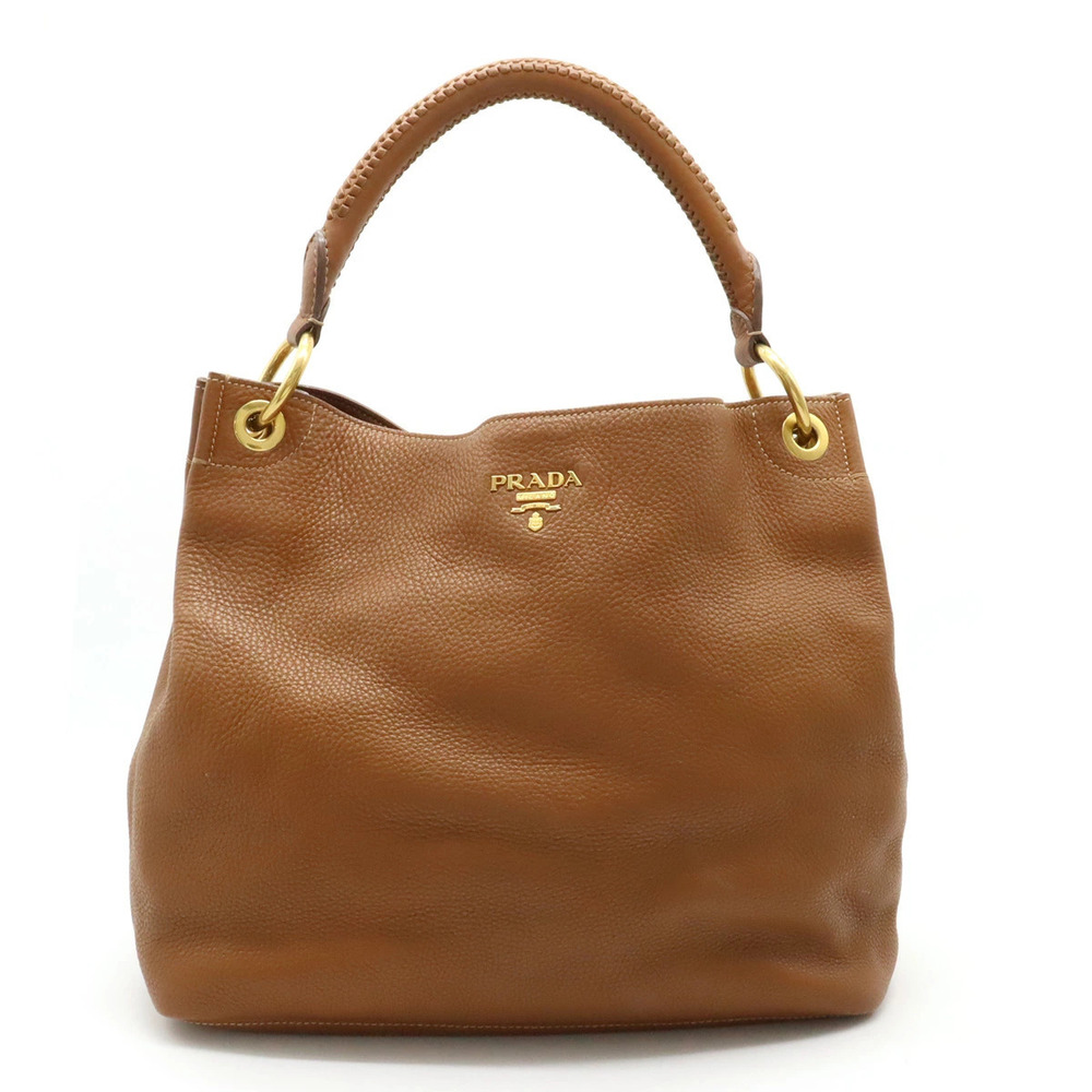 Prada Hobo Bag Handbag Leather Brown